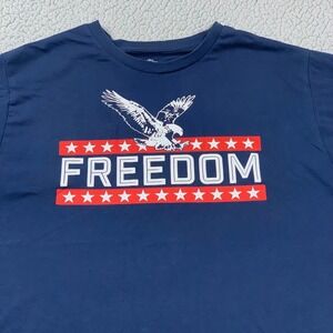 Way To Celebrate Mens 2XL Blue Patriotic Eagle Freedom Graphic T-Shirt 4th July